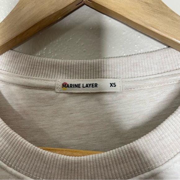 Marine Layer | Cream Corbet Quilted Puff Sleeve Crewneck Sweater Women’s Size XS - Picture 5 of 11